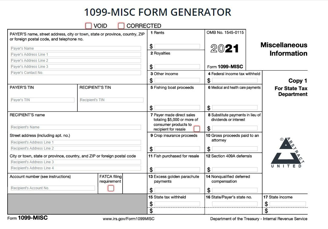 1099 Form Online | Make Instant Form 1099 Free | Paystub Direct regarding 1099 Misc Printable Template Free