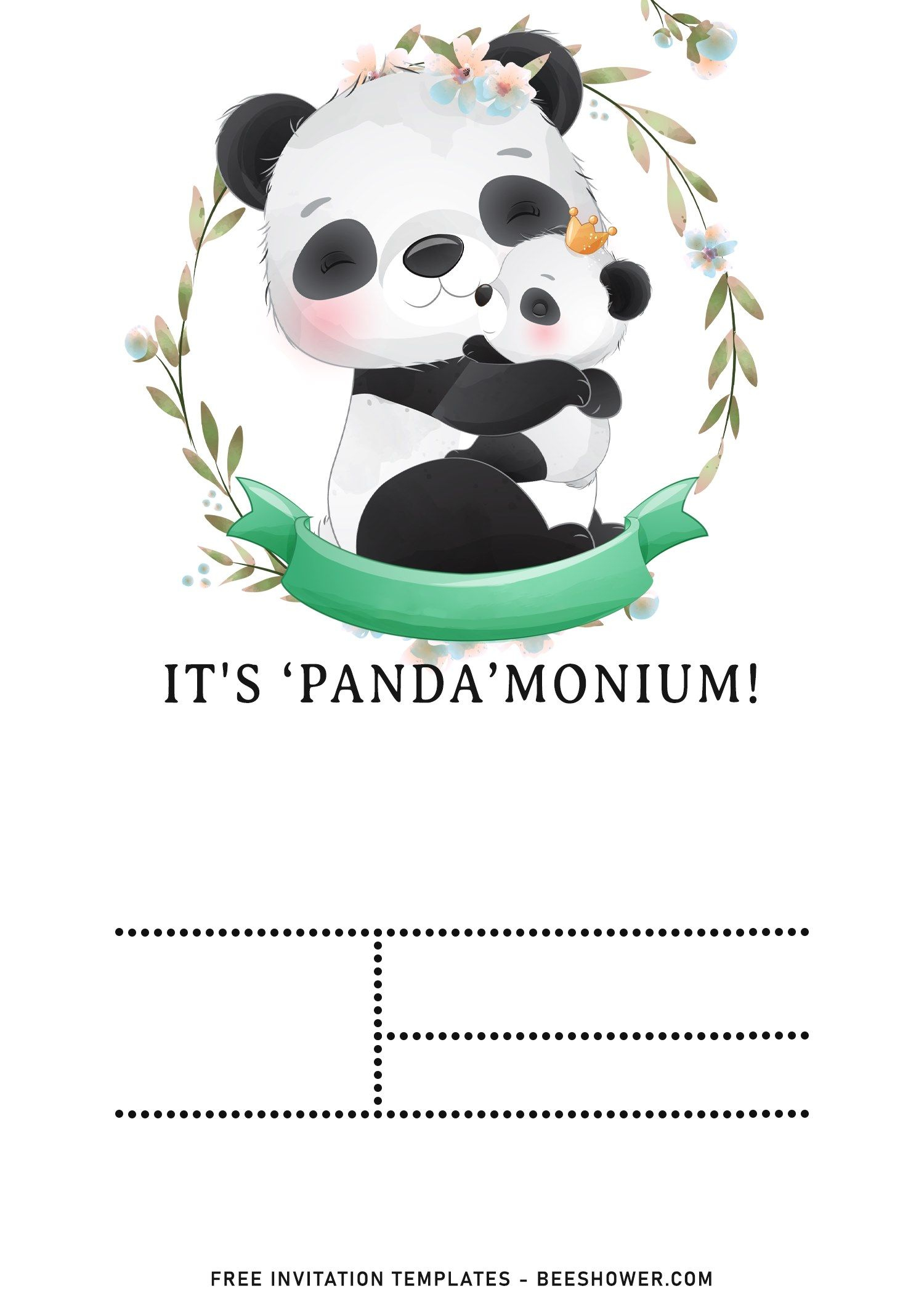 11+ Cute It&amp;#039;S A Panda-Monium Birthday Invitation Templates | Panda with Panda Bear Invitations Free Printable