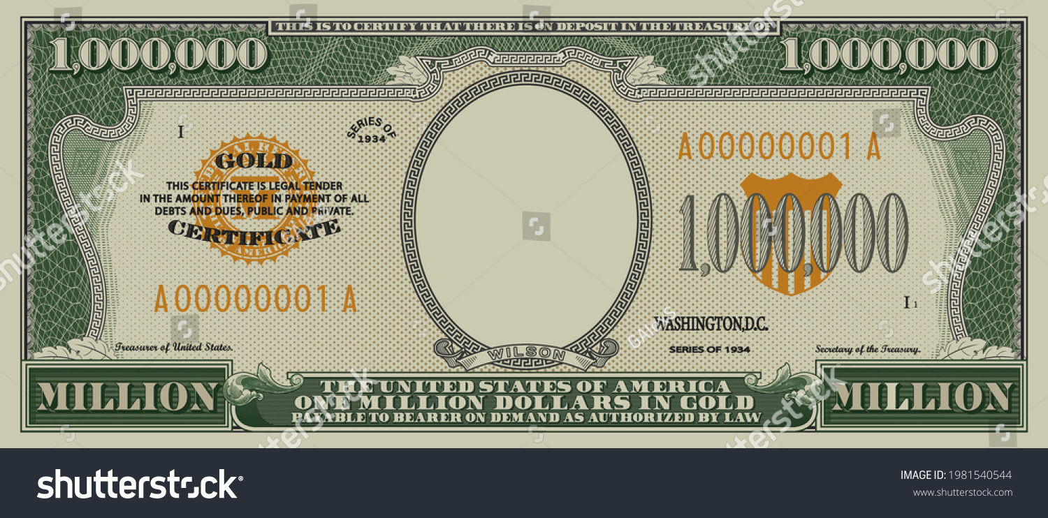 117 1000000 Dollar Bill Images, Stock Photos, 3D Objects within Free Printable Million Dollar Bill