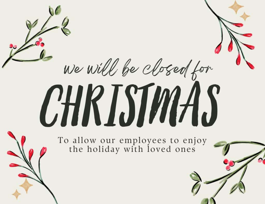 12 Free Printable Closed For Christmas Sign Templates - The with regard to Free Printable Holiday Closed Signs