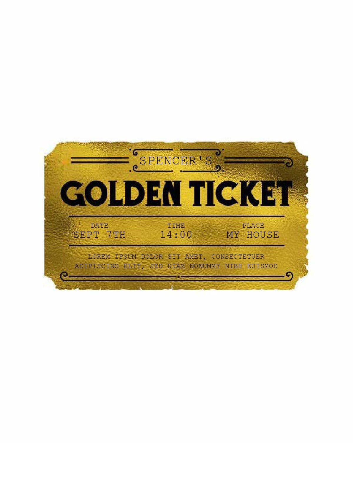 13 Editable Golden Ticket Templates (Free Downloads) throughout Golden Ticket Printable Free