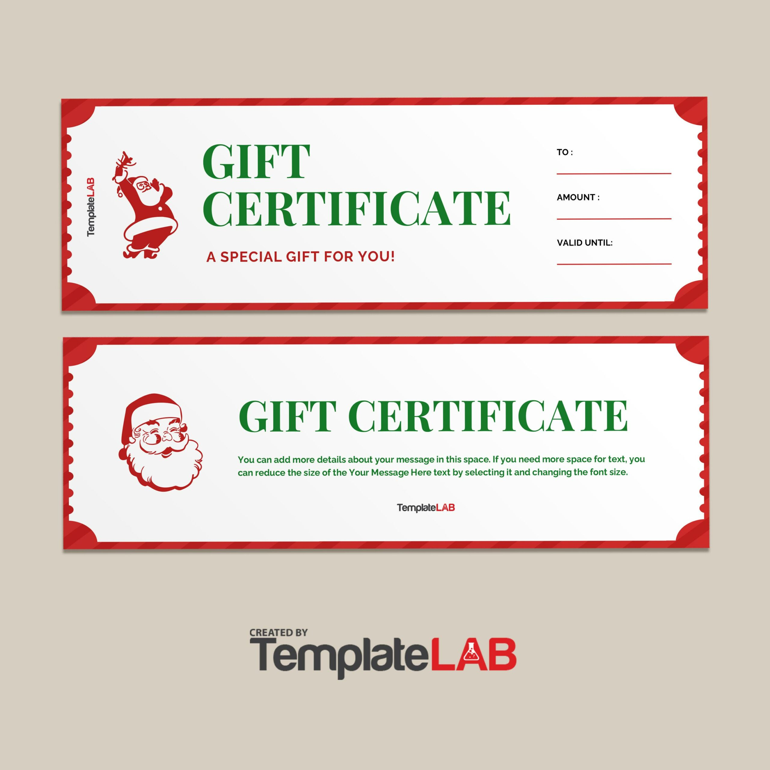 13 Free Christmas Gift Certificate Templates [Word, Pdf] ᐅ for Free Printable Christmas Gift Cards