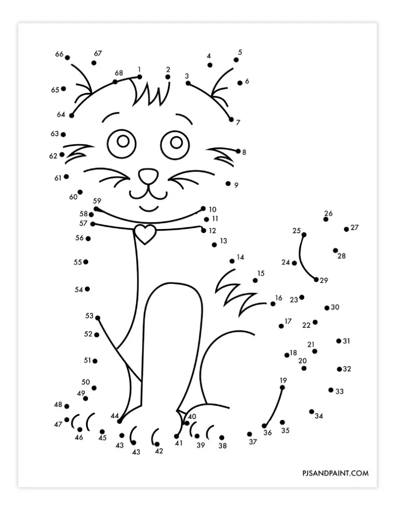 13 Free Printable Connect The Dots Worksheets - Pjs And Paint throughout Free Printable Connect the Dots