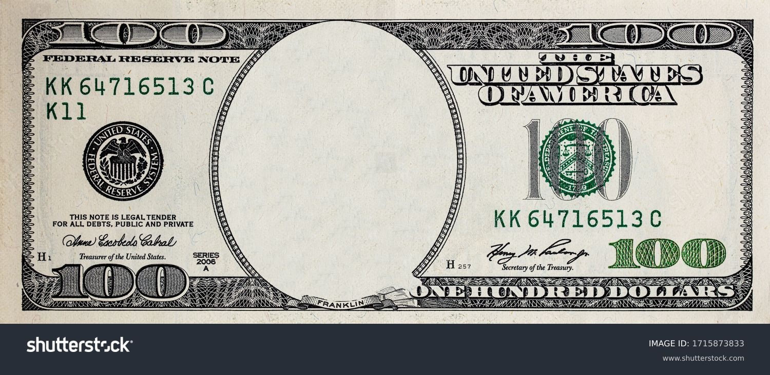 1,336 $100 Bill Template Images, Stock Photos, 3D Objects throughout 100 Dollar Bill Printable Free