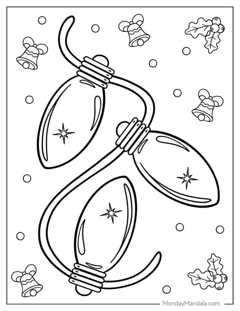 14 Christmas Lights Coloring Pages (Free Pdf Printables) within Free Printable Christmas Lights Coloring Pages