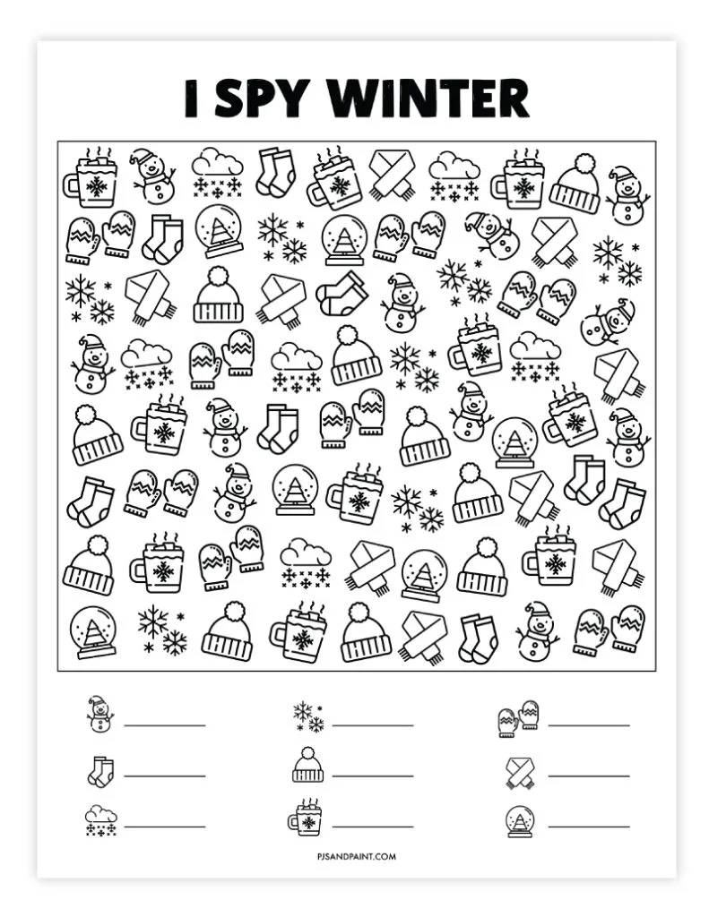 14 Free Printable Winter Games And Activities - Pjs And Paint with regard to Free Printable Games