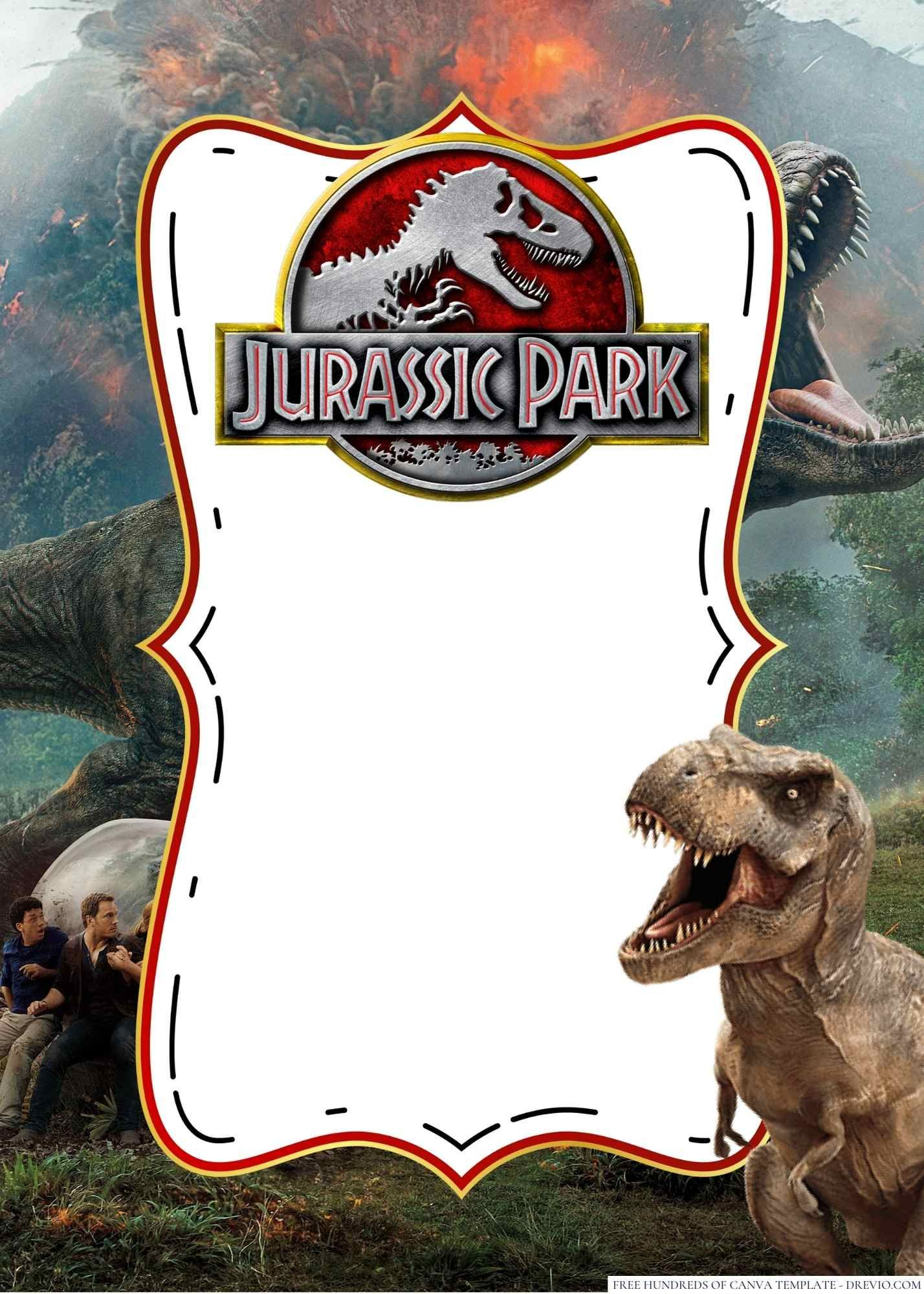 14+ Jurassic Park Canva Birthday Invitation Templates | Jurassic with regard to Free Printable Jurassic Park Invitations