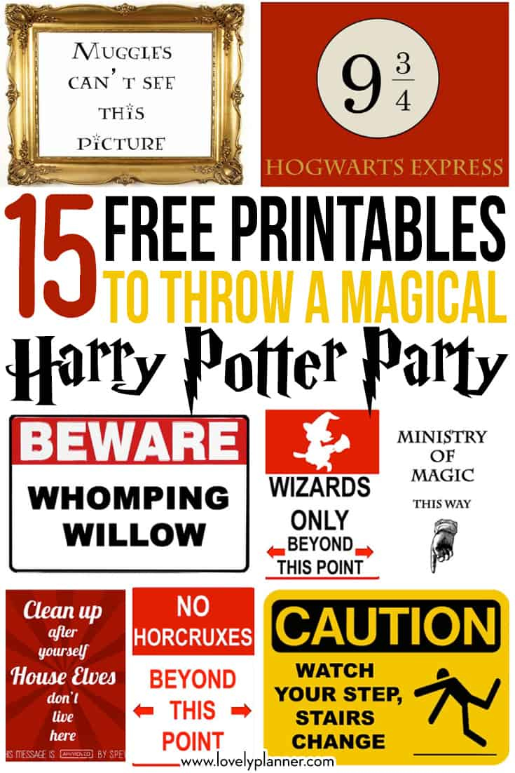 15 Free Harry Potter Party Printables - Part 1 - Lovely Planner within Free Harry Potter Printable Signs