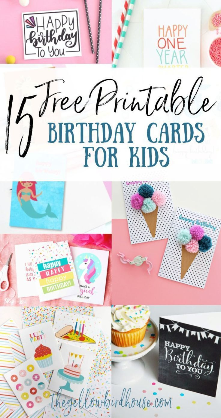 15 Free Printable Birthday Cards For Kids - The Yellow Birdhouse for Free Printable Birthday Cards for Boys