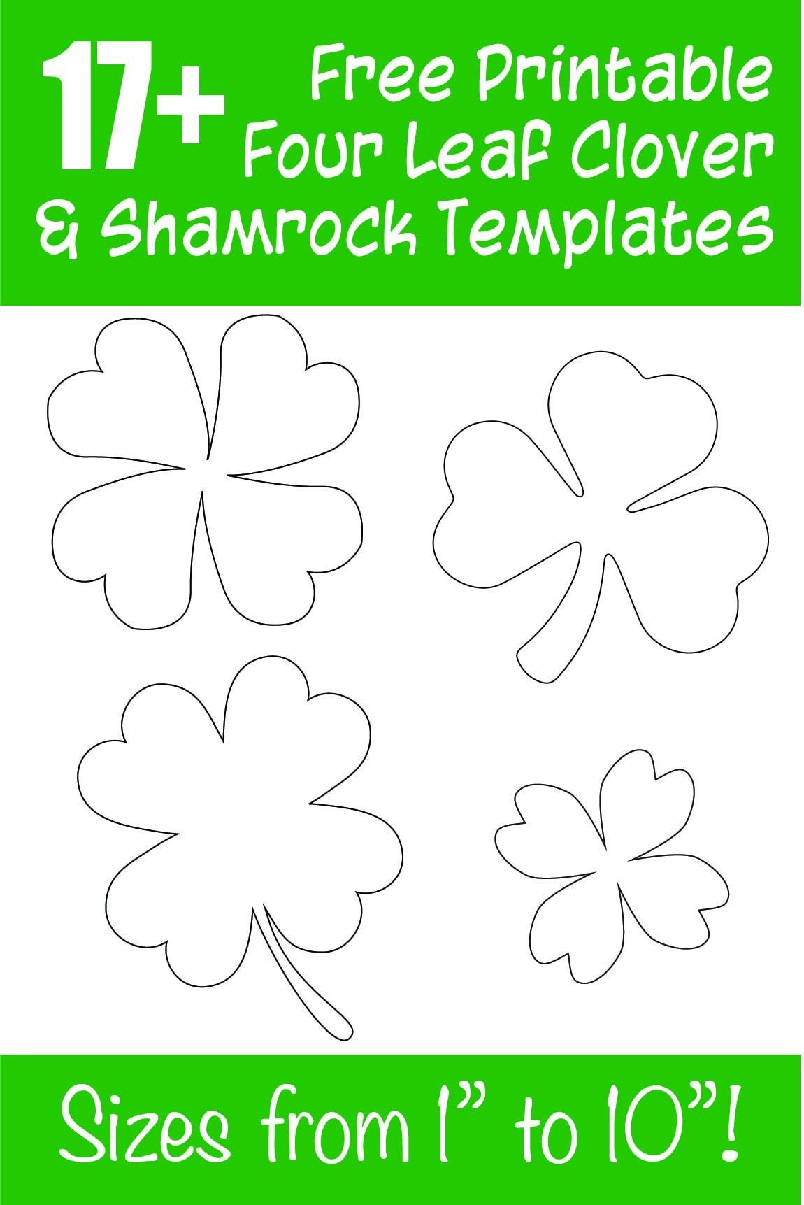 15+ Free Printable Four Leaf Clover &amp;amp; Shamrock Templates inside Four Leaf Clover Template Printable Free