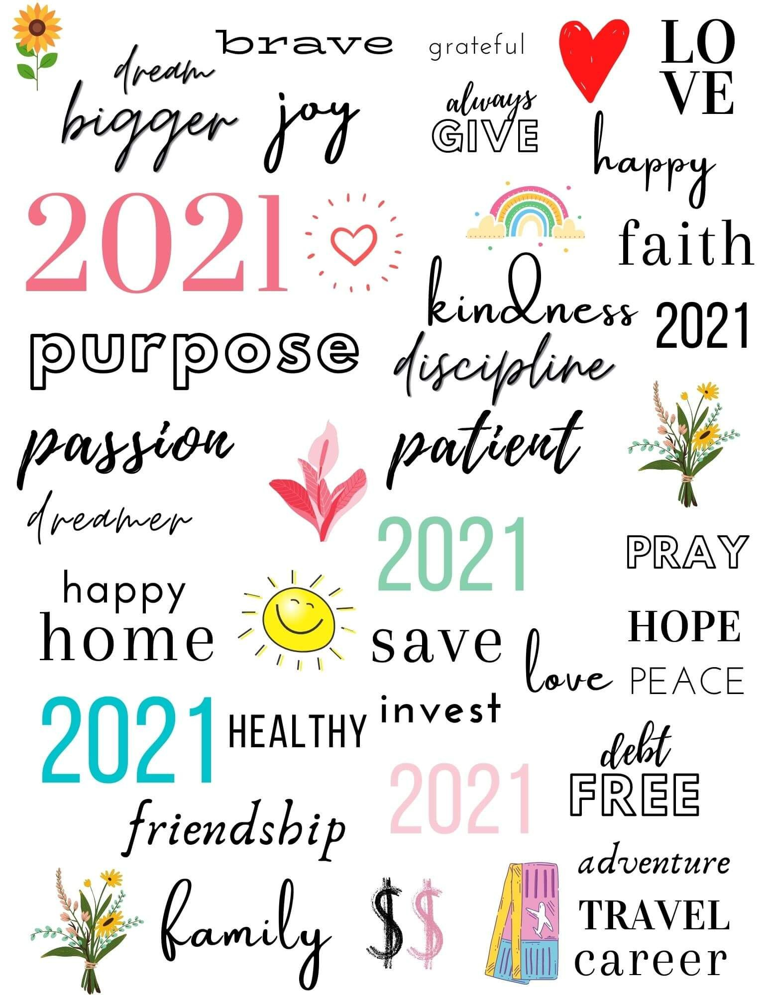 15 Inspiring 2021 Vision Board Ideas - Free Printables For Your inside Free Vision Board Printables