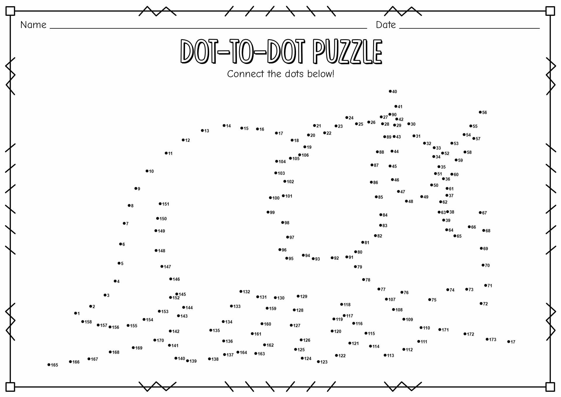 16 Hard Dot To Dot Worksheets - Free Pdf At Worksheeto with regard to Free Printable Difficult Dot to Dot Puzzles