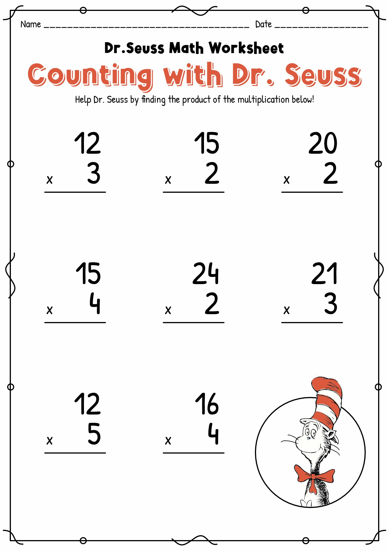 18 Dr. Seuss Worksheets For Preschool - Free Pdf At Worksheeto intended for Free Printable Dr Seuss Math Worksheets