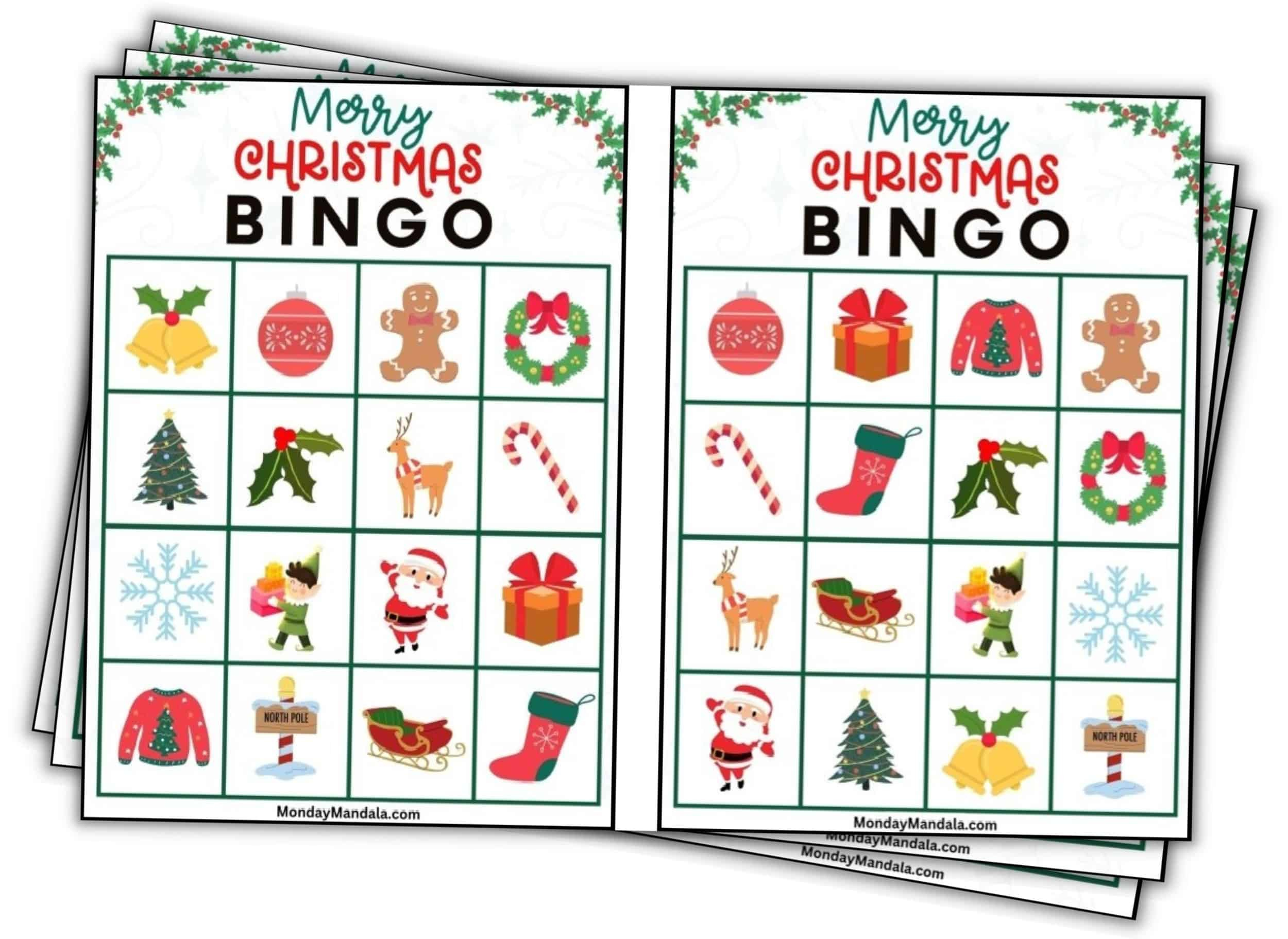 180 Christmas Bingo Cards (Free Pdf Printables) with regard to 20 Free Printable Christmas Bingo Cards