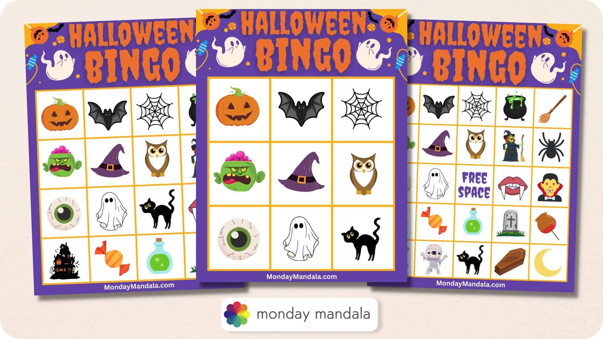 180 Halloween Bingo Cards (Free Pdf Printables) pertaining to Free Printable Halloween Bingo Cards