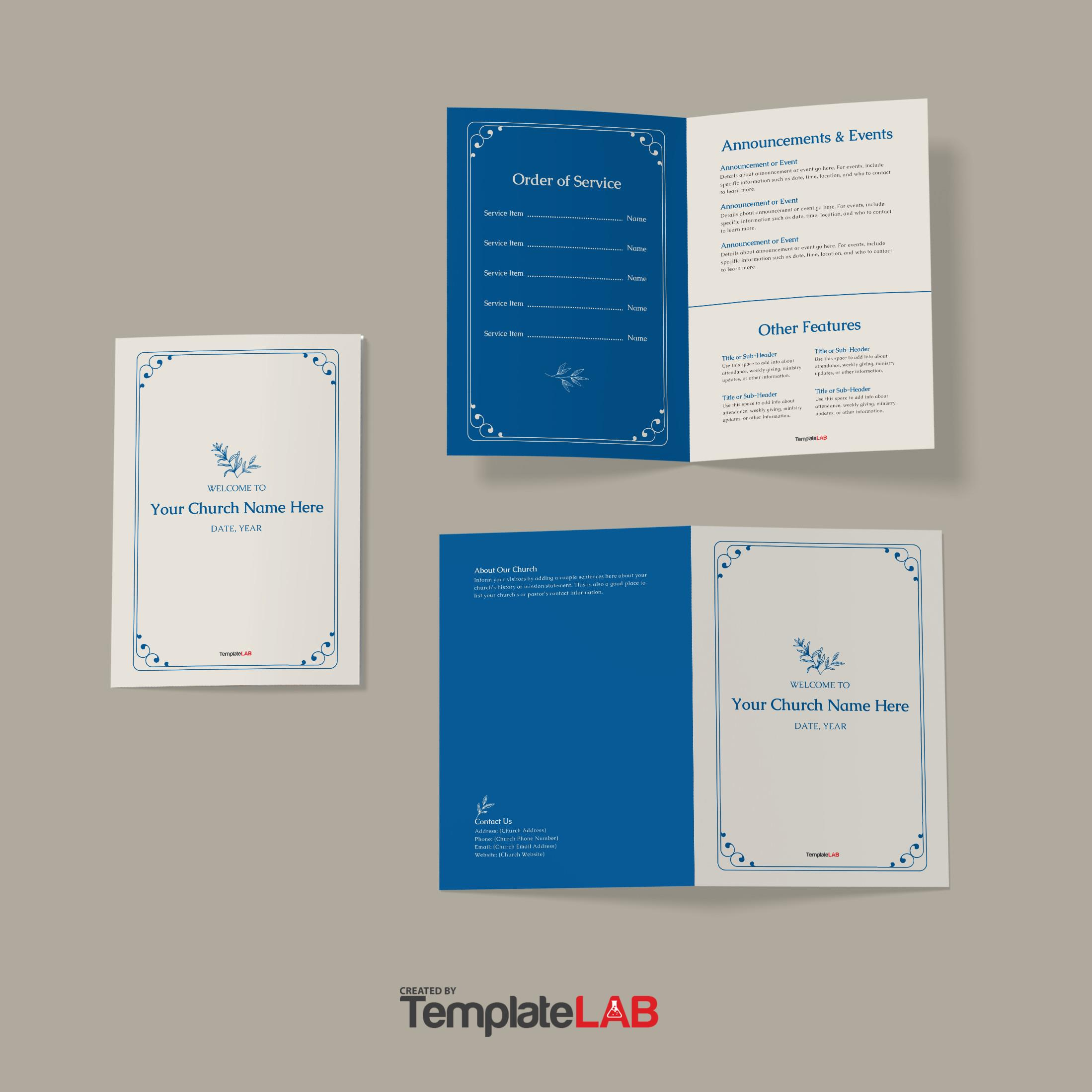 19 Free Church Bulletin Templates (+Church Programs) throughout Free Printable Church Program Templates