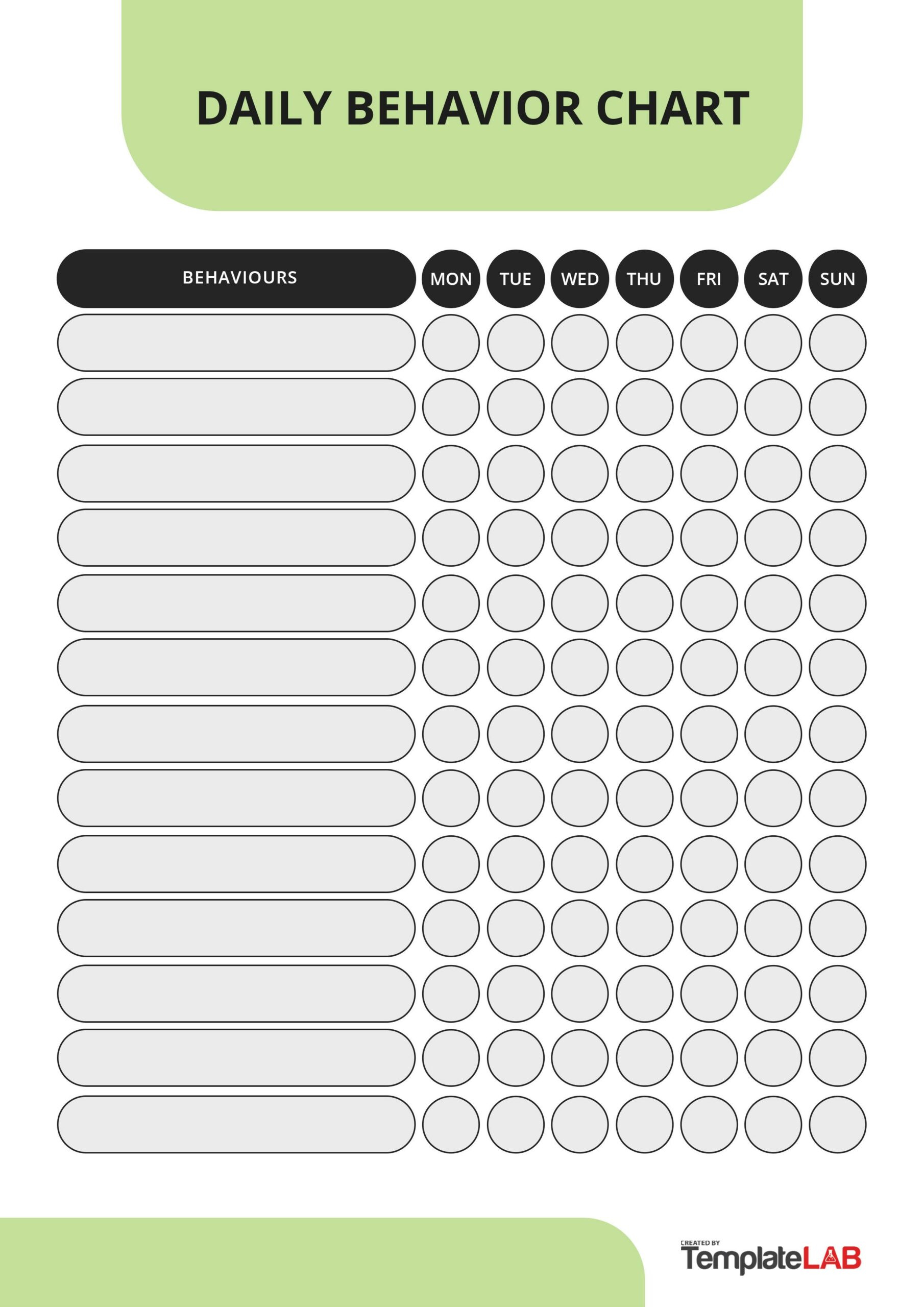 19 Printable Behavior Chart Templates [For Kids] ᐅ Templatelab throughout Free Printable Behaviour Charts For Home