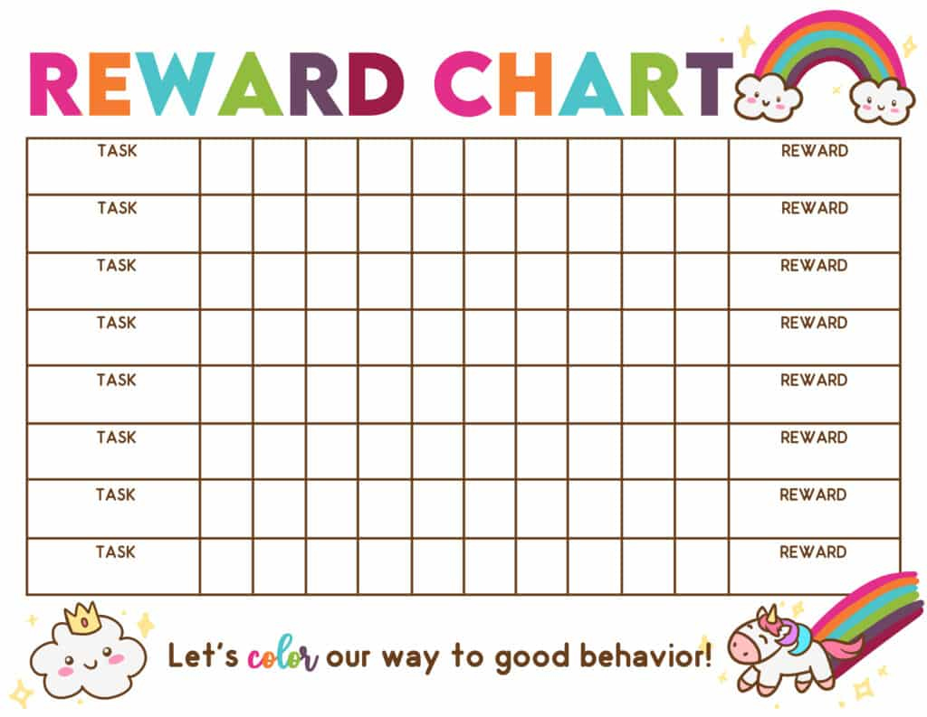 2 Free Reward Chart For Kids Printables - Freebie Finding Mom pertaining to Free Printable Reward Charts for Teenagers