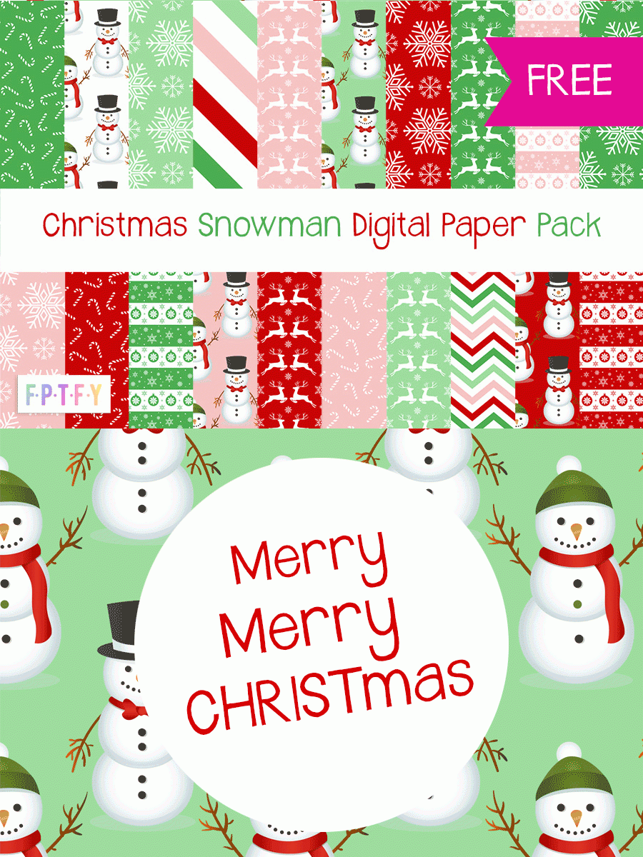 20 Free Christmas Snowman Digital Paper - Free Pretty Things For You within Free Printable Scrapbook Paper Christmas