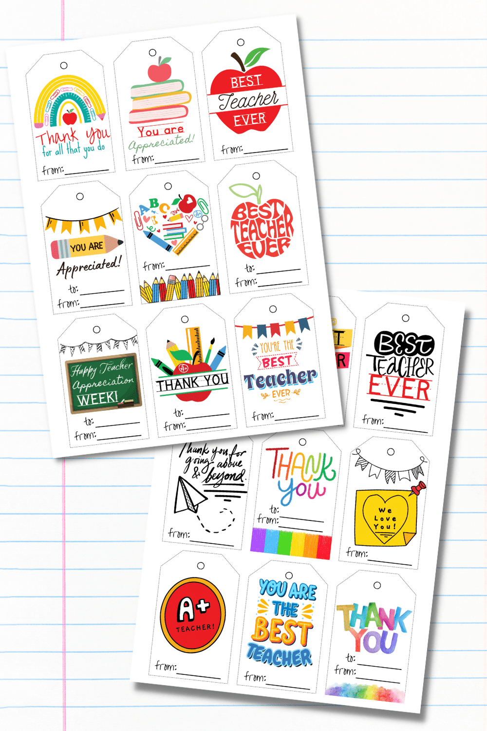 20 Free Printable Teacher Appreciation Tags - Prudent Penny Pincher pertaining to Free Printable Tags for Teacher Appreciation