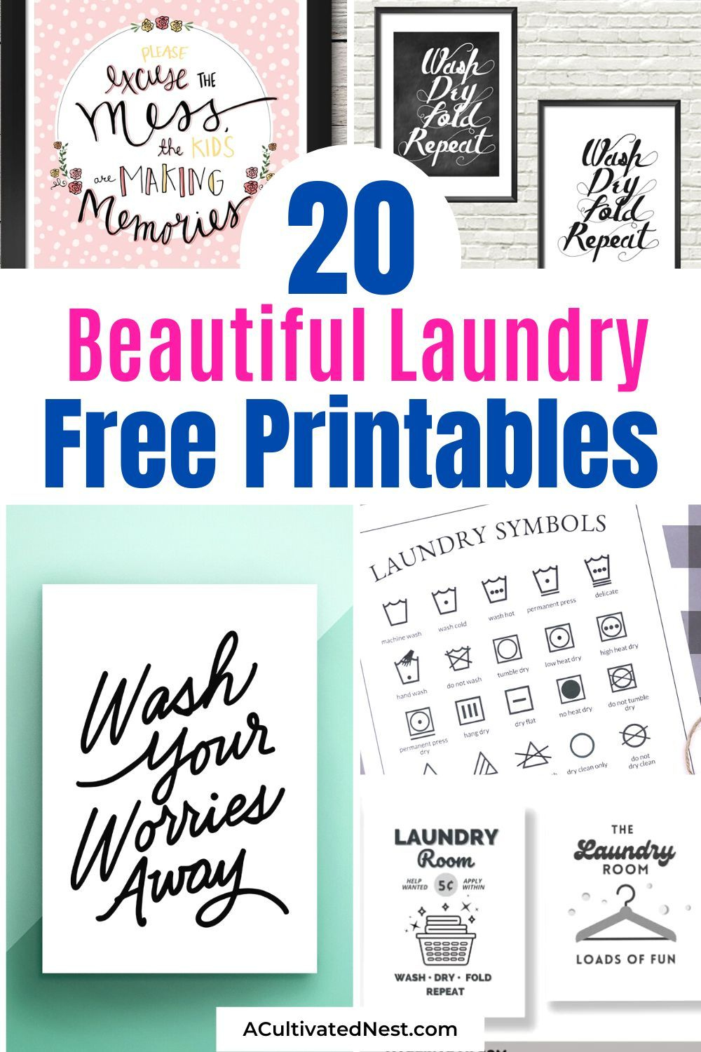 20 Pretty Free Laundry Room Printables- A Cultivated Nest for Free Laundry Room Printables