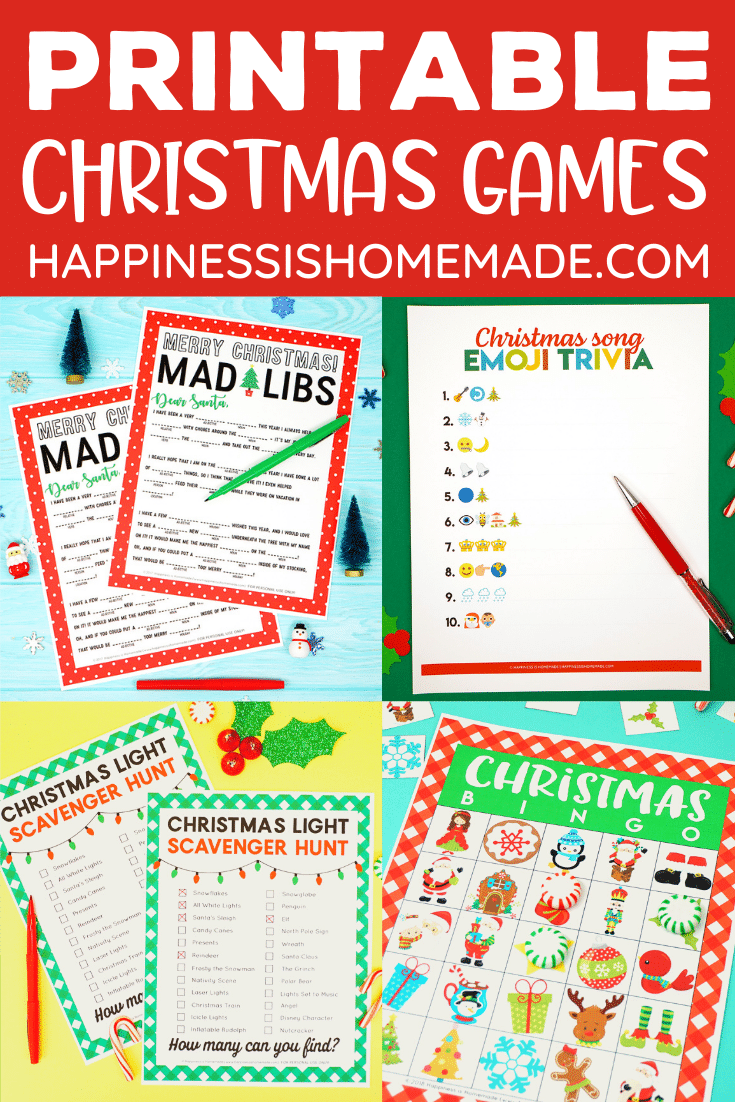 20+ Printable Christmas Games - Happiness Is Homemade within Free Printable Christmas Games For Family Gatherings