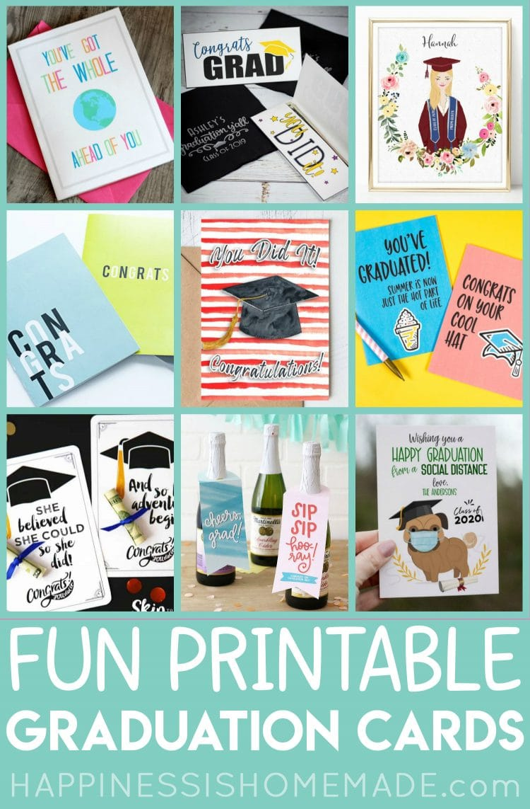 20 Printable Graduation Cards For 2023 - Happiness Is Homemade pertaining to Graduation Cards Free Printable Funny