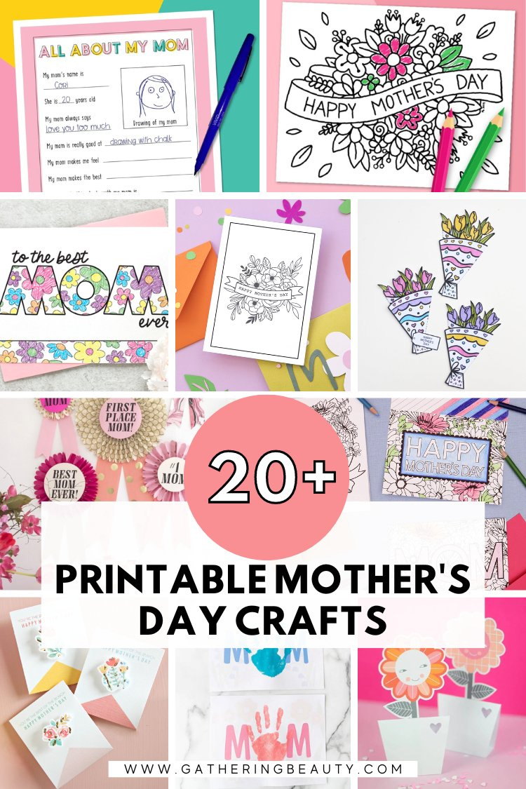 20+ Printable Mother&amp;#039;S Day Crafts — Gathering Beauty in Free Printable Mothers Day Crafts