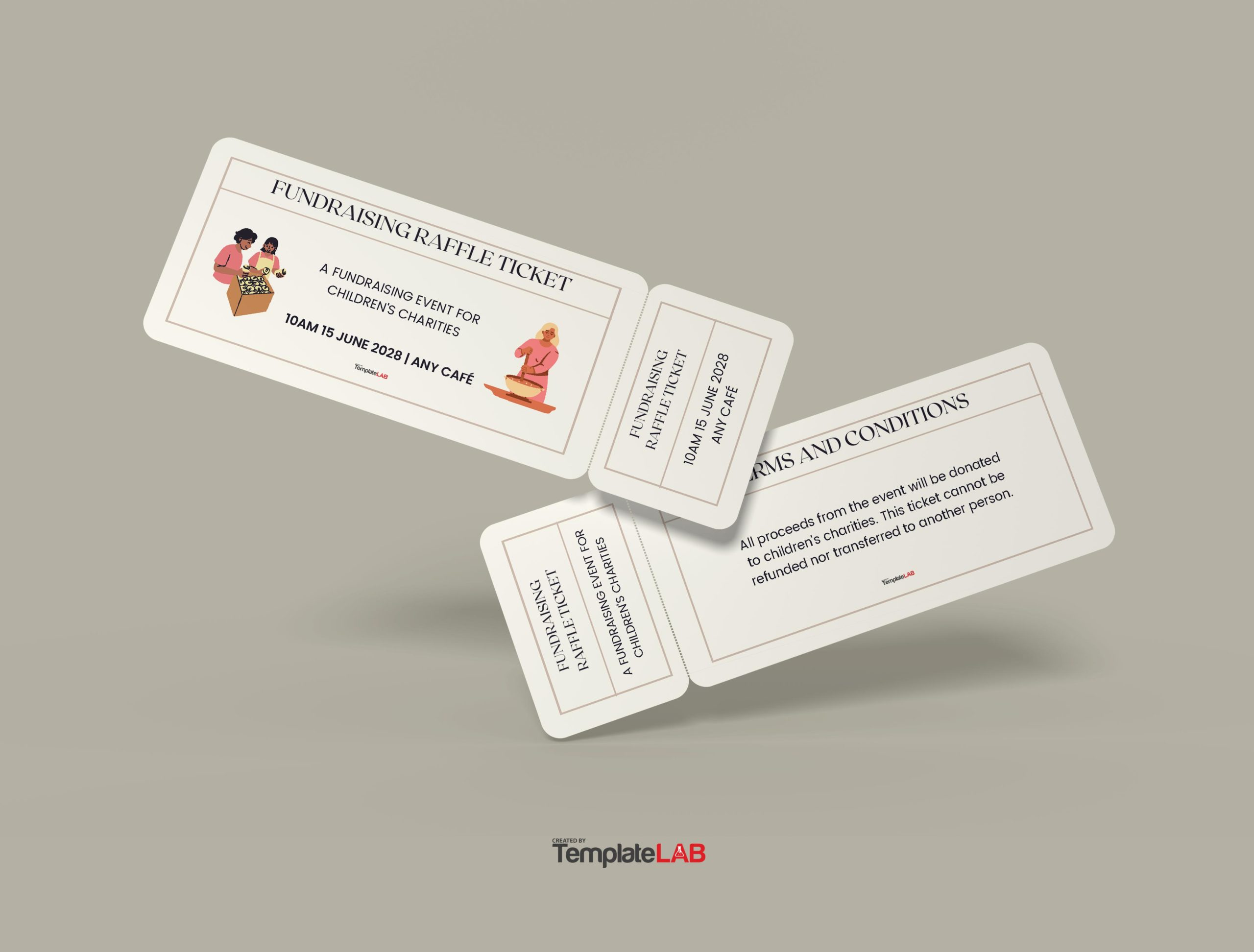 20+ Printable Raffle Ticket Templates [Free] - Templatelab throughout Free Printable Raffle Tickets With Stubs