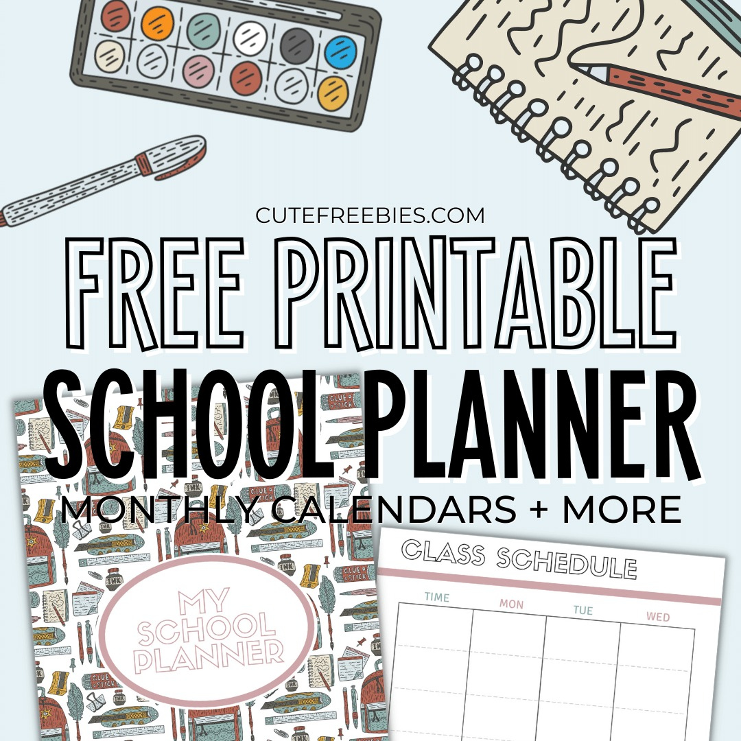 2024 2025 Free Printable School Planner Template - Cute Freebies pertaining to Free Printable Student Planner 2025