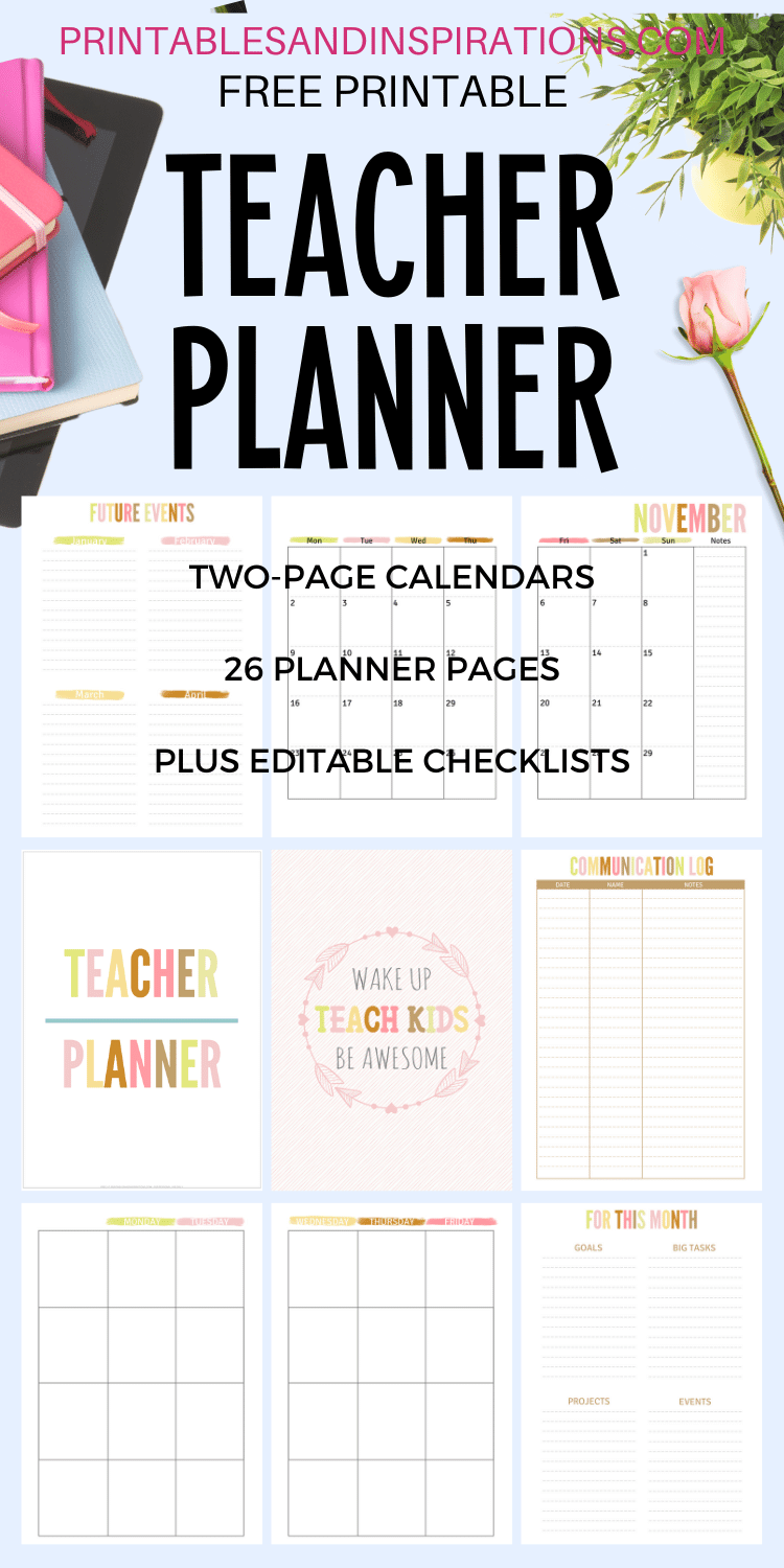 2024 2025 Teacher Planner Free Printable - Printables And Inspirations in Free Printable Teacher Planner Pages