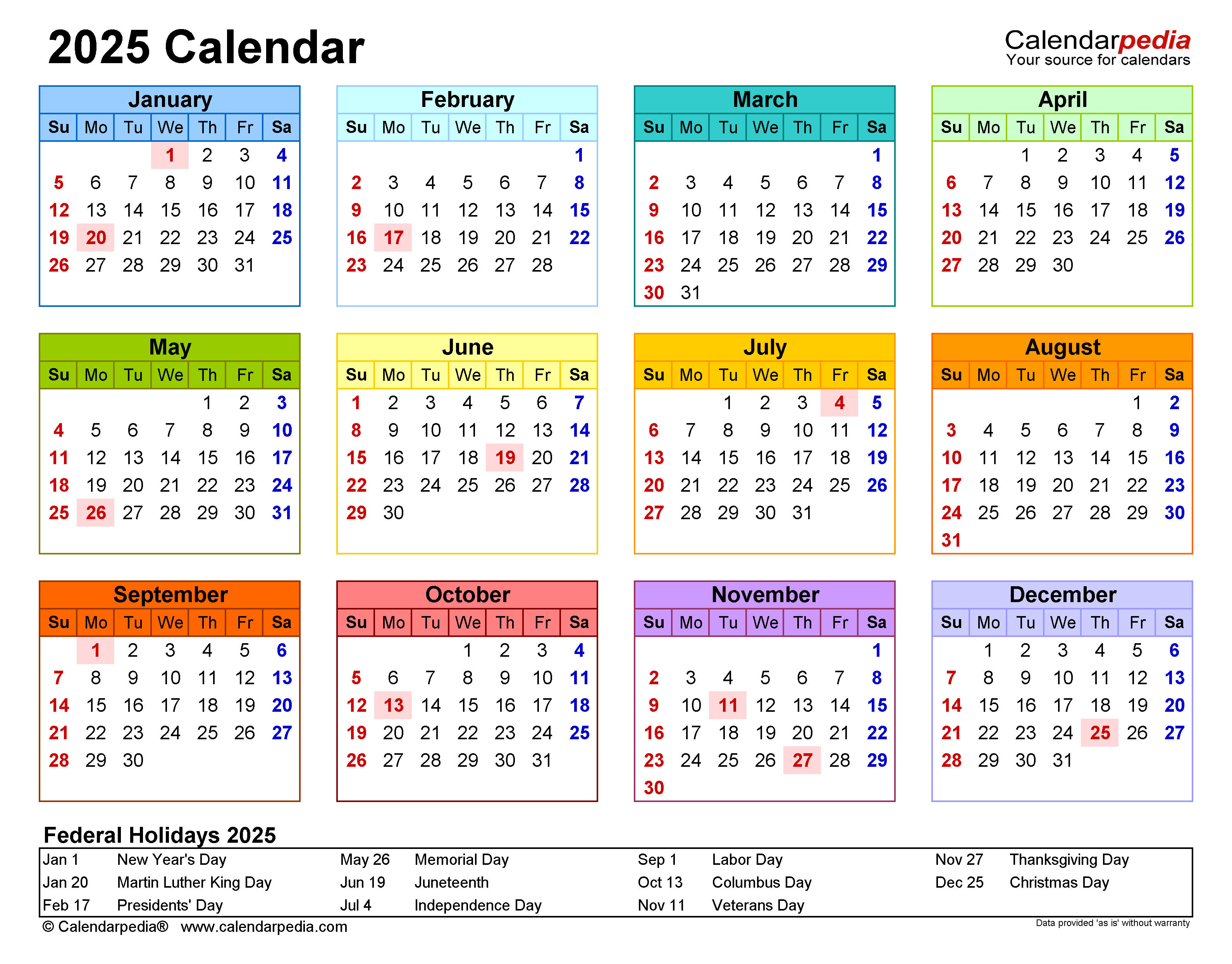 2025 Calendar - Free Printable Pdf Templates - Calendarpedia for Free Printable Agenda 2025