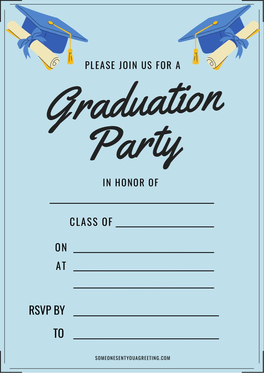 21 Free Printable Graduation Party Invitations - S… | Free pertaining to Free Printable Graduation Dinner Invitations