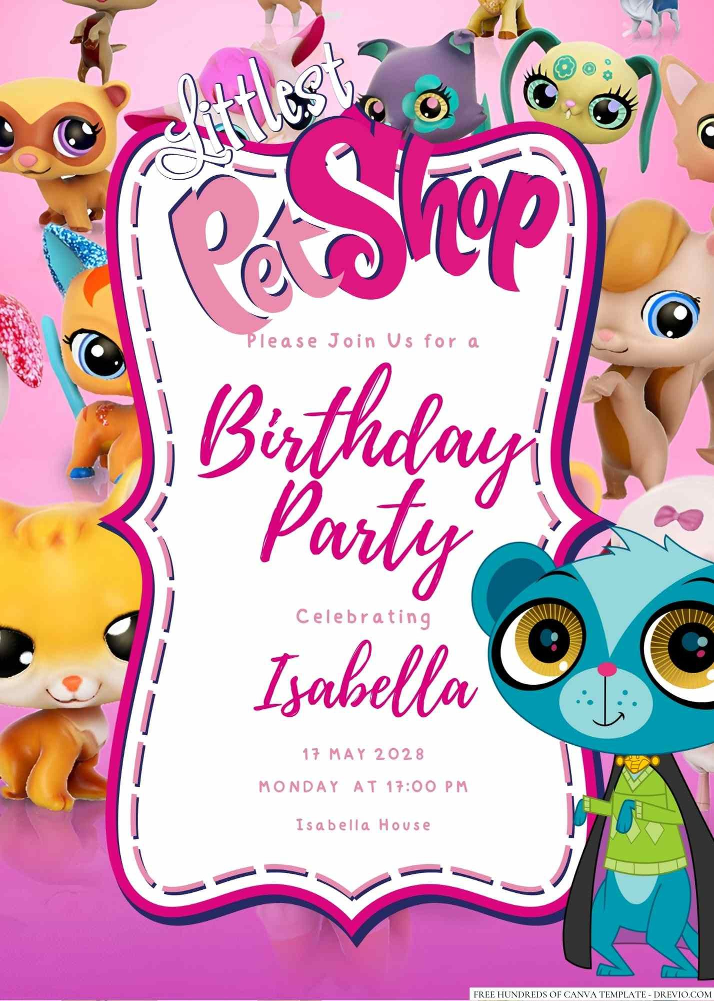 22+ The Littlest Pet Shop Canva Birthday Invitation Templates regarding Littlest Pet Shop Invitations Printable Free