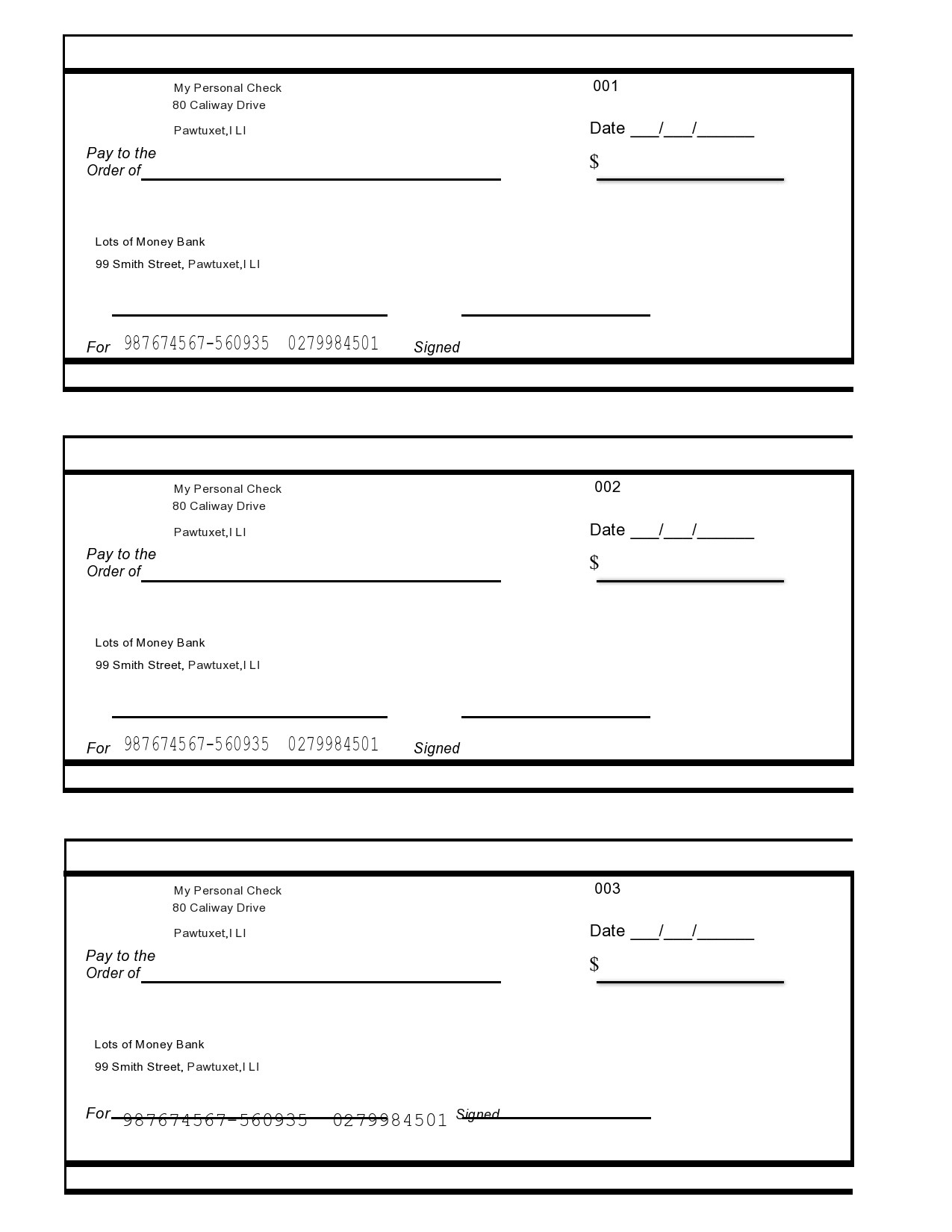 23 Blank Check Templates (Real &amp;amp; Fake) ᐅ Templatelab intended for Free Printable Checks