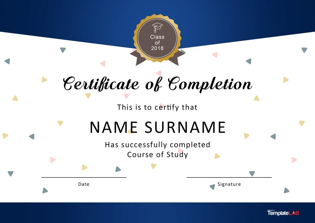 23 Free Certificate Of Completion Templates [Word, Powerpoint] in Free Printable Certificate of Completion