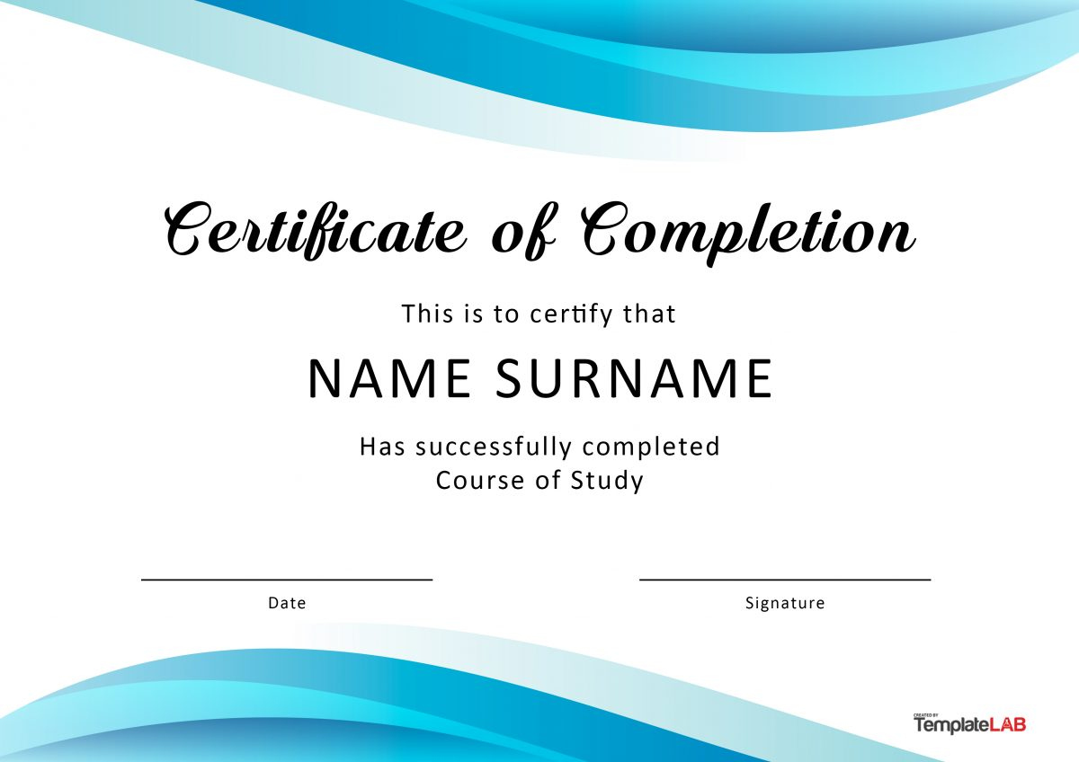 23 Free Certificate Of Completion Templates [Word, Powerpoint] inside Certificate Of Completion Template Free Printable