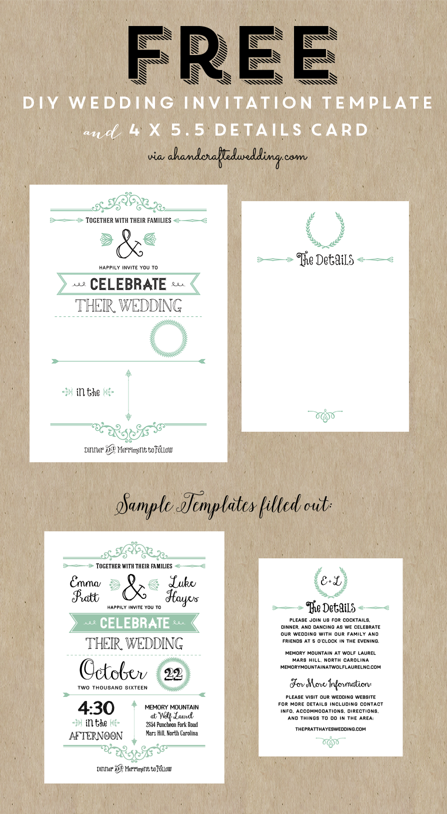 24 Best Free Wedding Invitation Templates &amp;amp; Printables Ideas with Free Printable Wedding Invitation Templates