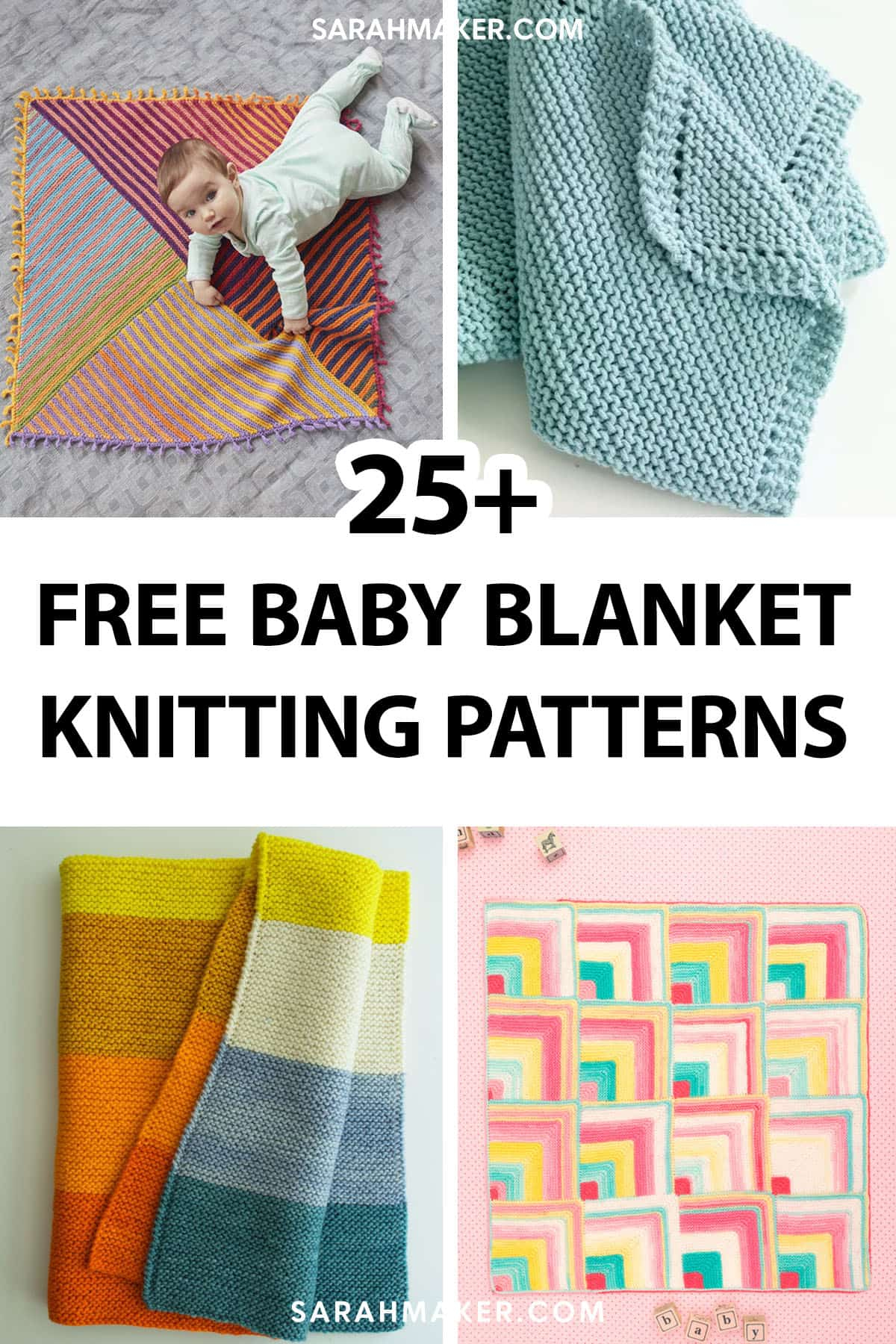 25 Free &amp;amp; Easy Baby Blanket Knitting Patterns - Sarah Maker in Free Printable Knitting Patterns for Baby Blankets