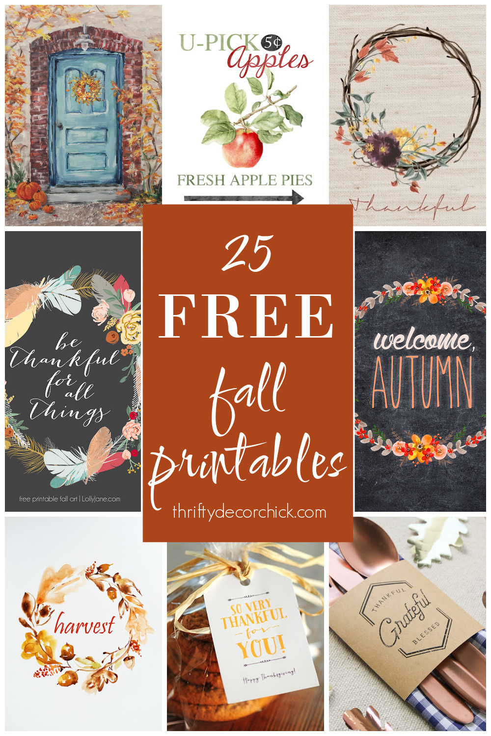 25 Free Fall Printables For Autumn Decorating | Thrifty Decor for Free Fall Printables