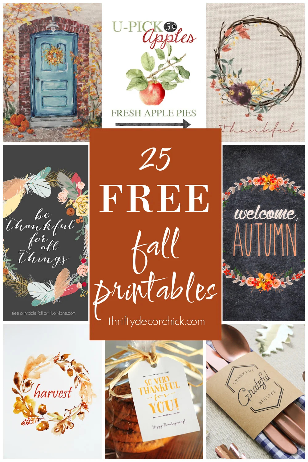 25 Free Fall Printables For Autumn Decorating | Thrifty Decor with regard to Free Printable Decor