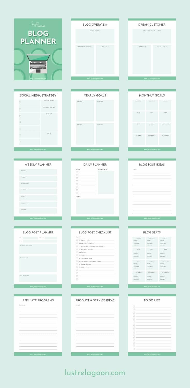 25 Free Printable Blog Planners (Updated For 2021!) throughout Free Printable Blog Planner