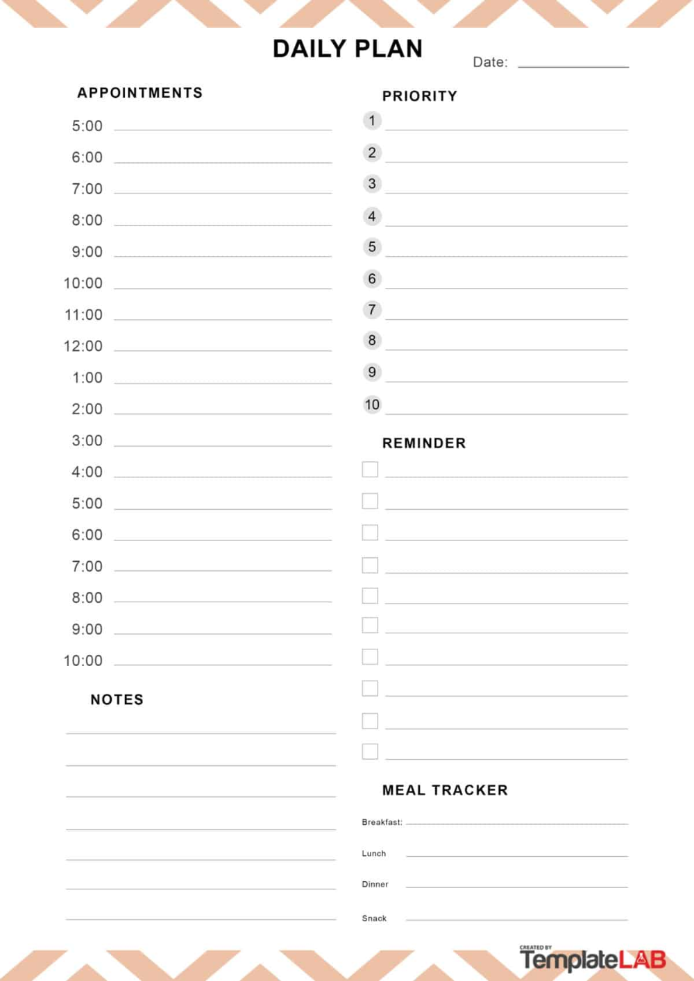 25 Printable Daily Planner Templates for Free Printable Daily Planner