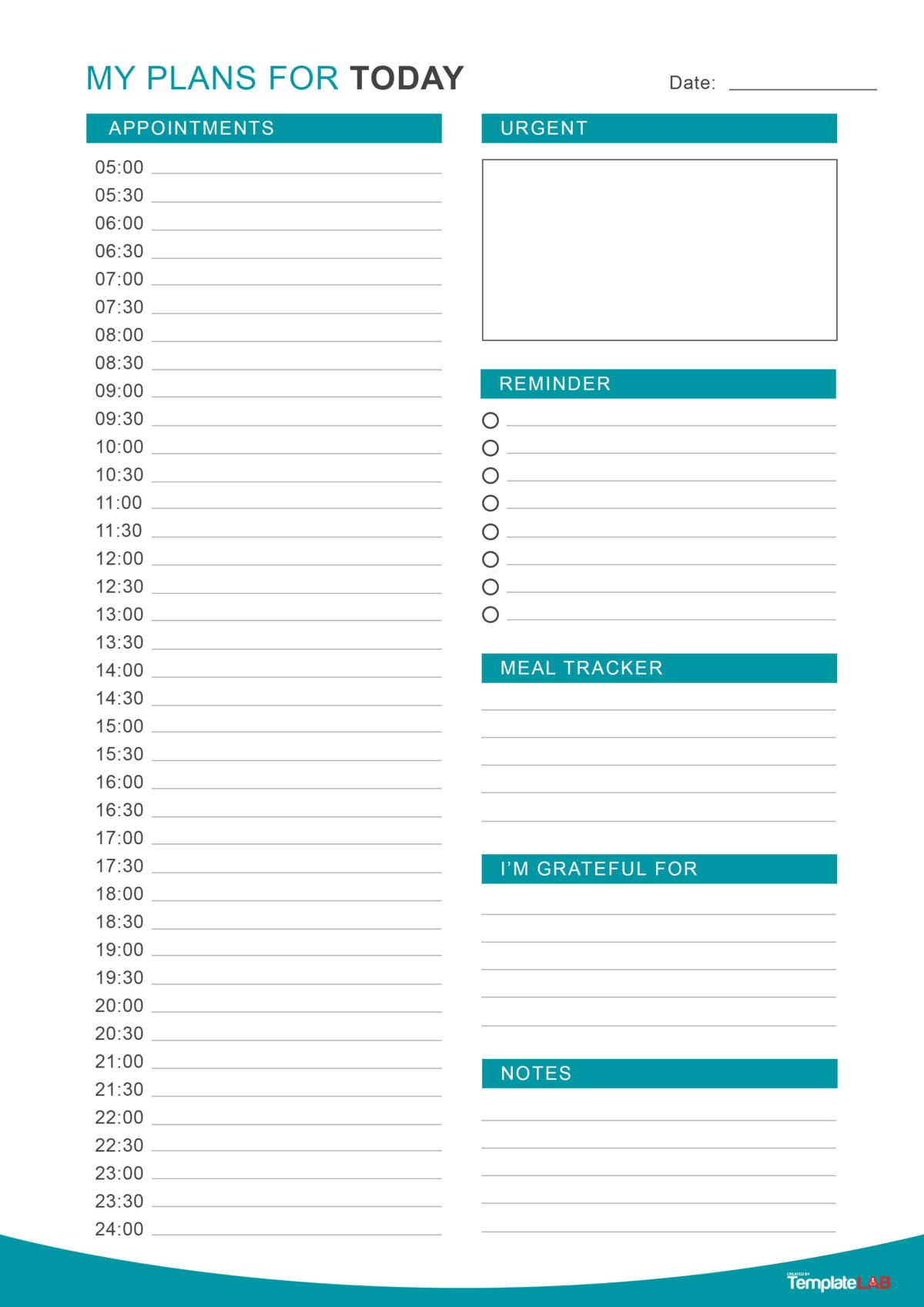 25 Printable Daily Planner Templates (Free In Word/Excel/Pdf) for Free Printable Daily Schedule Chart