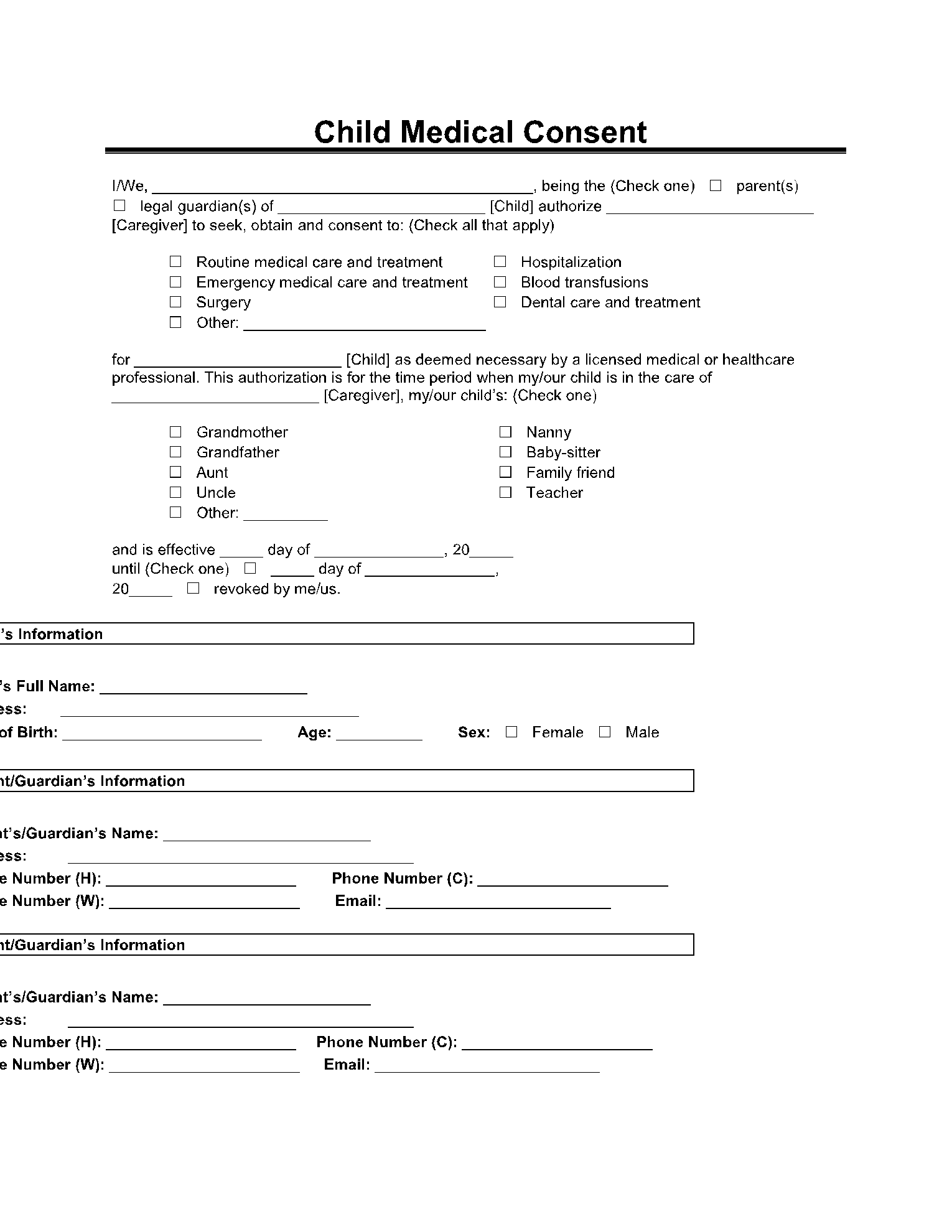 26 Printable Medical Consent Form - Free To Edit, Download &amp;amp; Print throughout Free Printable Medical Release Form
