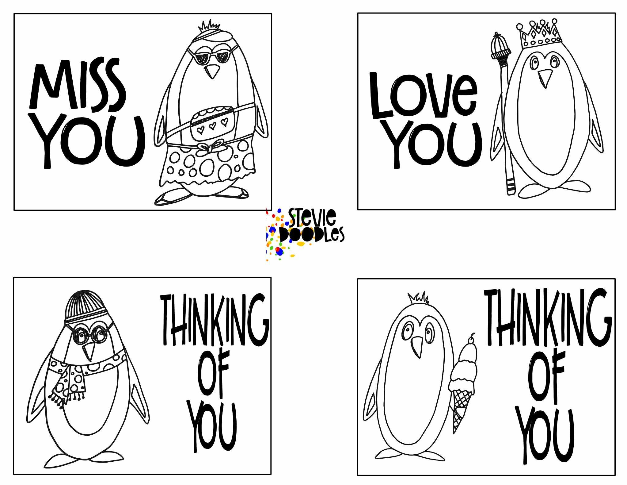 28 Free &amp;quot;Thinking Of You&amp;quot; Cards To Color — Stevie Doodles with Free Printable Funny Thinking of You Cards