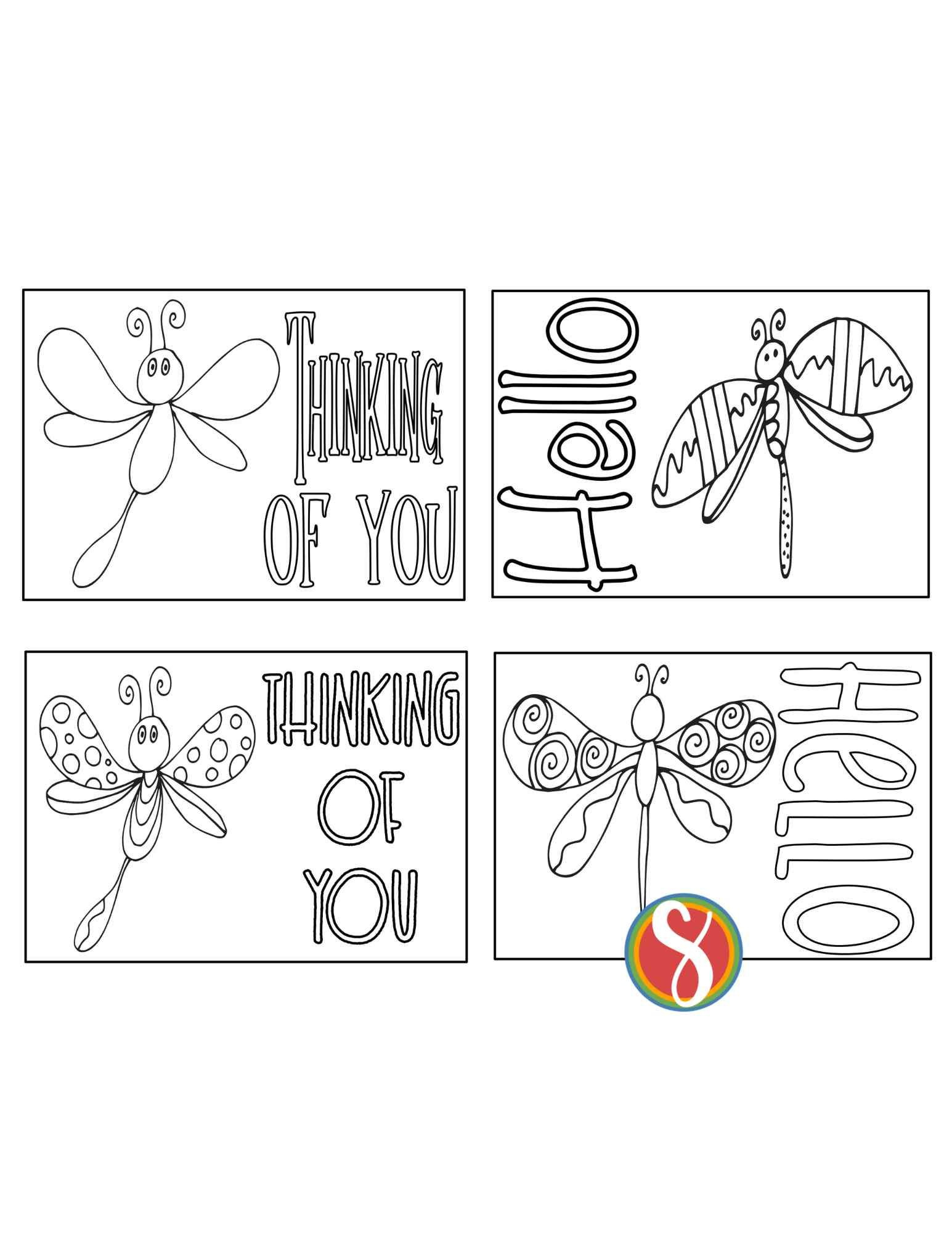 28 Free &amp;quot;Thinking Of You&amp;quot; Cards To Color — Stevie Doodles within Free Printable Cards To Color