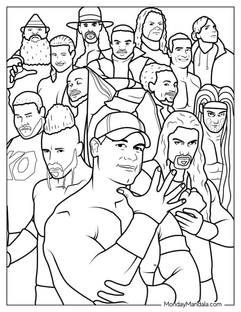 28 Wrestling &amp;amp; Wwe Coloring Pages (Free Pdf Printables) in Wwe Colouring Pages Free Printable