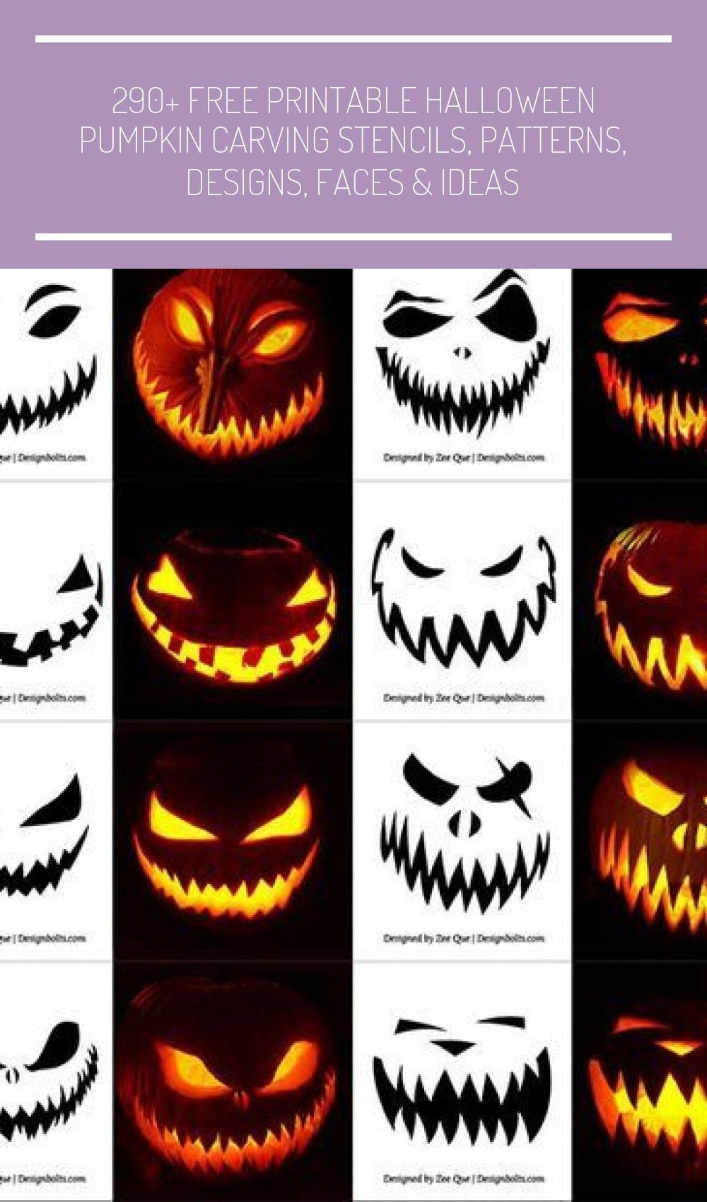 290+ Free Printable Halloween Pumpkin Carving Stencils, Patterns with Scary Pumpkin Patterns Free Printable