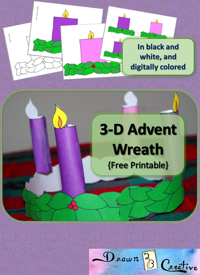 3-D Printable Advent Wreath - Drawn2Bcreative intended for Free Printable Advent Wreath